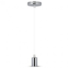 Pendul tavan soclu E27, crom/alb