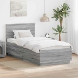 VidaXL Cadru de pat cu headboard Gri Sonoma 70 x 190 cm Lemn compozit 3408129
