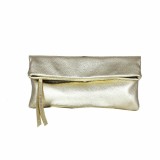 Geanta chic eleganta,auriu,stil plic,piele fina naturala,bareta reglabila, Medie