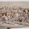 Fotografie pe carton perioada regala anii 1920, 23 x 16 cm, scolari in uniforma