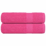VidaXL Prosoape de duș 2 buc Roz 70x140 cm 360 g/m&sup2; 100% bumbac