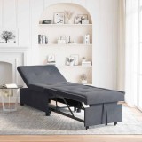 Canapea pat 3 &icirc;n 1 design cu extragere gri &icirc;nchis catifea