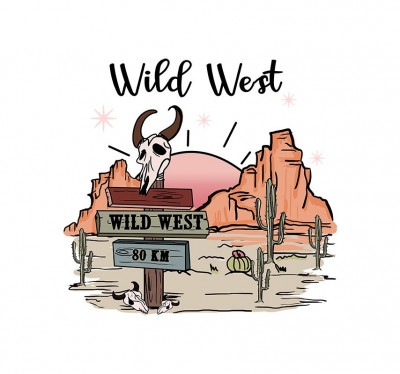 Sticker decorativ Wild West, Multicolor, 52 cm, 3912ST foto