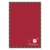 Patura Decorativa Catifelata de Craciun Rosie cu Carouri &quot;My 1st Christmas&quot; pentru Bebelusi Shopiens&reg;, 75 x 100 cm