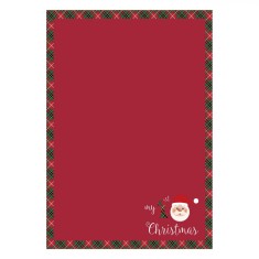 Patura Decorativa Catifelata de Craciun Rosie cu Carouri &amp;quot;My 1st Christmas&amp;quot; pentru Bebelusi Shopiens&amp;reg;, 75 x 100 cm foto