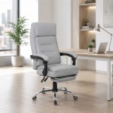 Scaun directorial OFF 425, piele ecologica, suport picioare, a-sincron, 120 kg