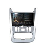 Navigatie Dacia Logan Duster Sandero (2008-2013) rama argintie 8GB RAM Android Octacore Slot Sim 4G DSP GPS Wi-FI Carplay Android Auto USB Bluetooth W