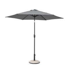 Umbrela gradina textil gri metal negru Kalife &Oslash;270x235h