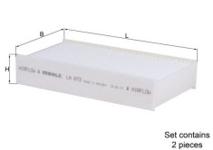 MAHLE LA 873/S Filtru, aer habitaclu