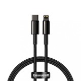 CABLU alimentare si date Baseus Tungsten Gold,Fast Charging Data Cable pt. smartphone,USB la Lightning 20W, braided,2m rezistent zgarieturi,negru &quot;CAT