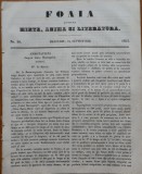 Foaia pentru minte , inima si literatura , nr. 38 , 1853 , Brasov , Muresanu