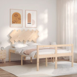 Cadru de pat senior cu tablie, 120x200 cm, lemn masiv GartenMobel Dekor, vidaXL