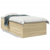 VidaXL Cadru de pat, stejar sonoma, 75x190 cm, lemn prelucrat