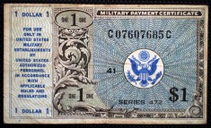 51 USA SUA MILITARY PAYMENT CERTIFICATE 1 DOLLAR 1948 SERIES 472 SR. 685C