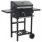 vidaXL Grătar barbecue cu cărbuni, raft inferior, negru