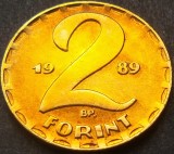 Moneda 2 FORINTI - RP UNGARA / UNGARIA COMUNISTA, anul 1989 *cod 1863 = A.UNC