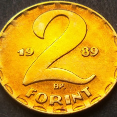 Moneda 2 FORINTI - RP UNGARA / UNGARIA COMUNISTA, anul 1989 *cod 1863 = A.UNC
