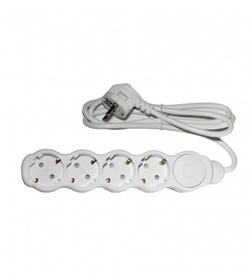 Prelungitor cu protectie pentru copii - 3 m lungime - 4 prize - buton on/off foto