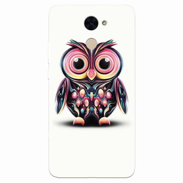Husa silicon pentru Huawei Enjoy 7 Plus, Colorful Owl Illustration