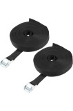sourcing map Levă Hebilla Atado Amarre Correa 12Mx25mm 80Kg Carga Tapa Polipropileno pentru mișcare sarcină, negru, pachet de 2