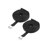 sourcing map Levă Hebilla Atado Amarre Correa 12Mx25mm 80Kg Carga Tapa Polipropileno pentru mișcare sarcină, negru, pachet de 2