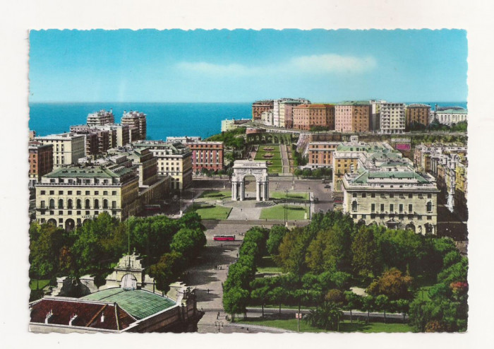 FA51-Carte Postala- ITALIA - Genova, Piazza della Vittoria necirculata 1968