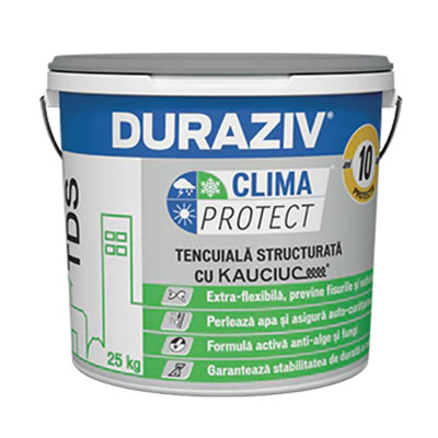 Tencuiala decorativa structurata Clima Protect alba 25 kg Duraziv foto