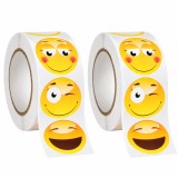 Cumpara ieftin Set 2 role stickere galbene 2,5 x 2,5 cm, 1000 abtibilduri autoadezive, 500 pe rola