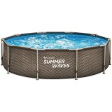 Piscina ratan cadru metalic Summer Waves, 305&times;76 cm, 4.800 litri, cu pompa de filtrare
