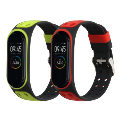 Set 2 Curele Kwmobile pentru Xiaomi Mi Band 4, Rosu/Verde, Silicon, 58889.04 foto
