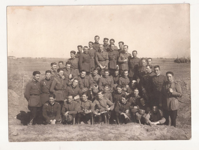 Fotografie grup Militari , WWI , Dimensiune 225x170 mm , stare buna