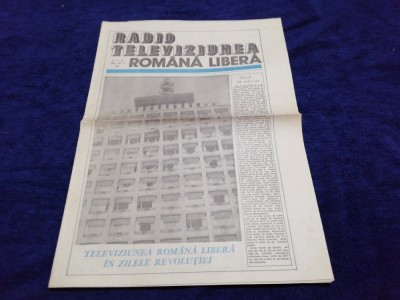 ZIARUL RADIO TELEVIZIUNEA ROMANA LIBERA NR 2 15-21 IANUARIE 1990 foto