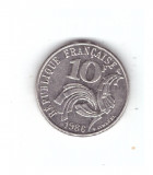Moneda Franta 10 francs/franci 1986, stare foarte buna, curata, Europa, Nichel