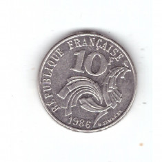 Moneda Franta 10 francs/franci 1986, stare foarte buna, curata