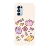 Husa compatibila cu Oppo A54 5G, Viceversa, model Dinoverse Pusheen, Silicon, TPU, Transparent, Carcasa