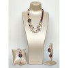 Set Bijuterii Granat &amp; Perle Special Plus: Colier, Brățară, Cercei Argint 925 placat aur roz, Made in Italy