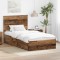 vidaXL Cadru de pat cu headboard Lemn vechi 100 x 200 cm Lemn compozit 3411348