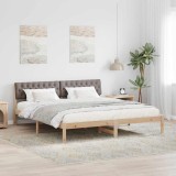 VidaXL Cadru de pat Maroniu și taupe 180 x 200 cm Lemn masiv de pin 3394346