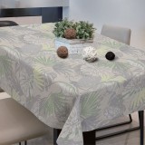 Fata de masa din vinil, Bej cu model feriga, 180x140 cm, CMCLASS