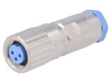 Conector M9 mufă mamă aurit IP65 3 pini 3A