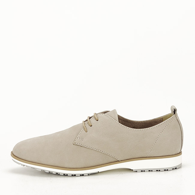 Pantofi oxford din piele naturala bej Roxana 01