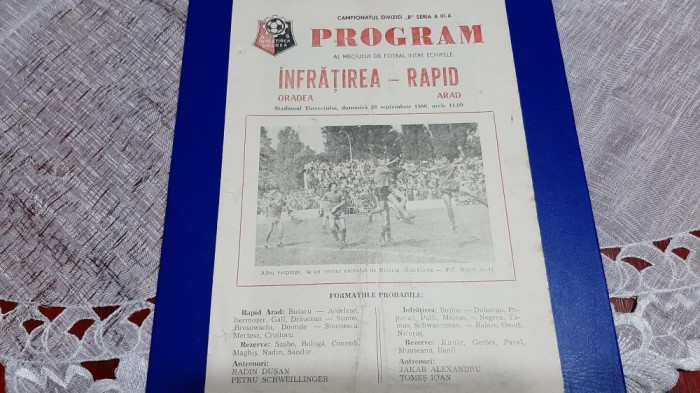 program Infratirea Oradea - Rapid Arad