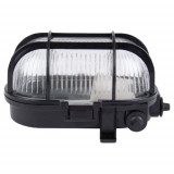 Lampa Bat, 60W, Ip44, Ovala+Grila, 170x125x105mm, Negru