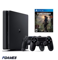 Consola Sony Playstation 4 Slim Ps4 500gb + Doua Controllere + Shadow Of The Tomb Raider: Definitive Edition PlayStation 4, Second-Hand