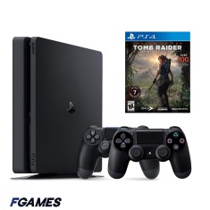 Consola Sony Playstation 4 Slim Ps4 500gb + Doua Controllere + Shadow Of The Tomb Raider: Definitive Edition PlayStation 4, Second-Hand