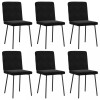 Set 6 Scaune Sufragerie Gossi, Catifea Neagra, 45x54x83 cm, Cadru Metal/Lemn, Confortabile, Rezistente, Living/Bucatarie