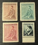 Protectoratul Boemia și Moravia 1942-1943 - Adolf Hitler (Set de 4 Mărci Poștale Neștampilate / cu "Leerfeld") - Cod: A964