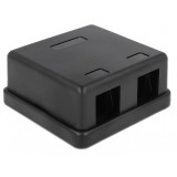 Carcasa Keystone perete 2 Porturi Negru, Delock 86257