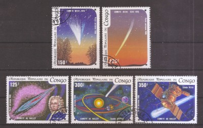 Congo 1986 - Apariția cometei Halley PA, Stampilat foto