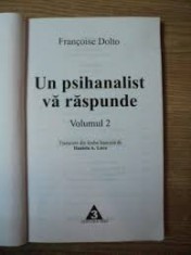 Francoise Dolto - Un Psihanalist va Raspunde Vol. 2